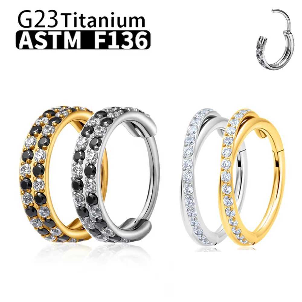 ASTM F136 G23 Titanium sal Ring Piercing Body Jewelry Hoop Earring 16G Lip Ring Hinge Clicker Open Diaphragm J251021