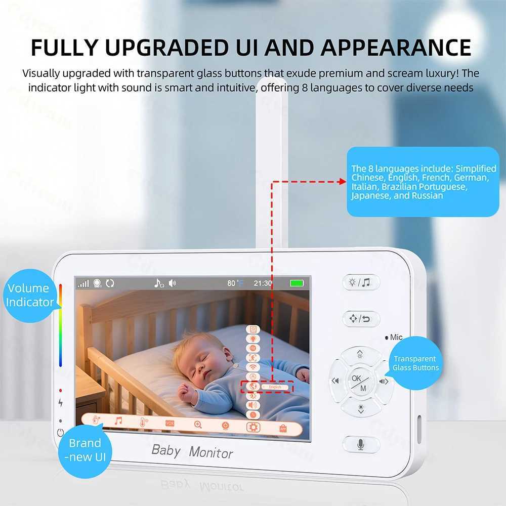 1080P WiFi Baby Monitor AppDisplay Dual Control Nanny 43 Night Vision Lullabies Feeding Reminder Night Light PTZ Baby Camera J251121