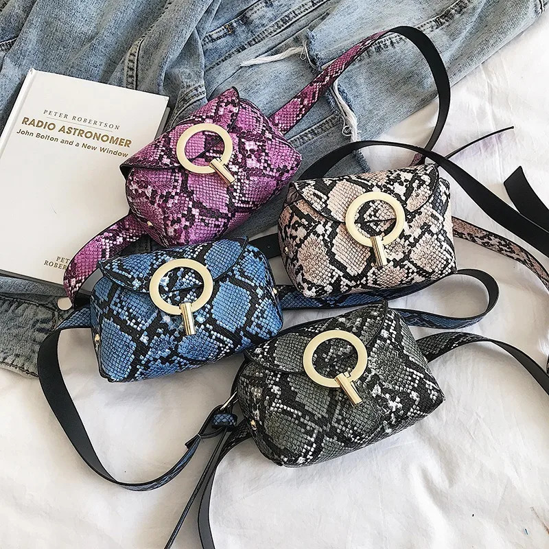 Fashion Snake Print Belt Bag Women Serpentine PU Leather Waist Bags Female Fanny Pack Mobile Phone Bag Waist Packs 251021