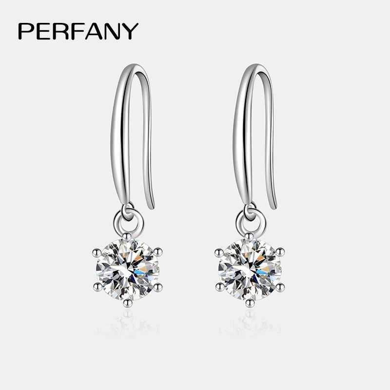 PERFANY 051CT Moissanite Drop Earring Women S925 Pure Silver Classic Six Claw Laboratory Diamond Fashion Wedding Jewelry J251021