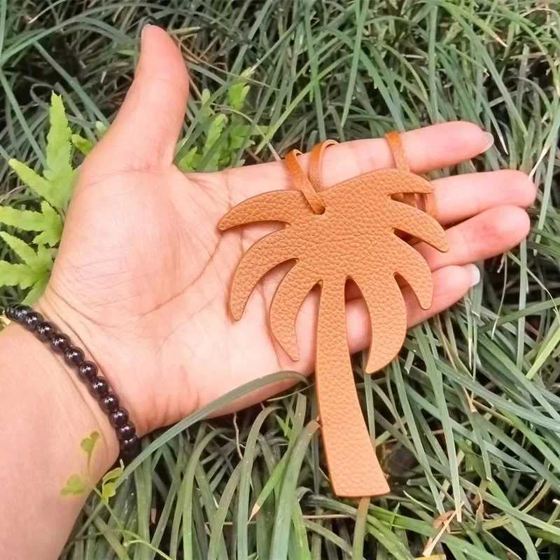New DIY Trendy PU Leather Keychain With Women Bag Luxury Pendant Bags Charm Accessories Character Coconut Tree W251021