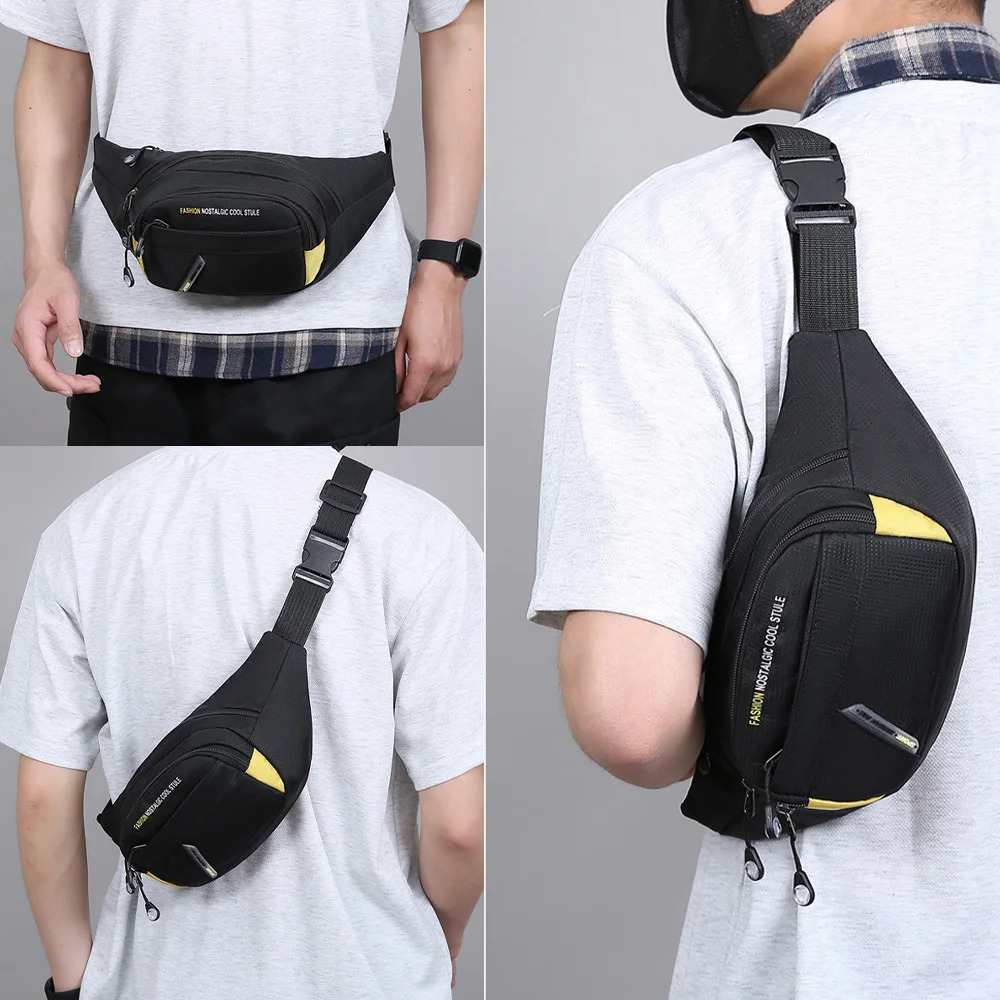 Multifunctional outdoor sports waist bag mens largecapacity multilayer crossbody singleshoulder bag ADH 251021
