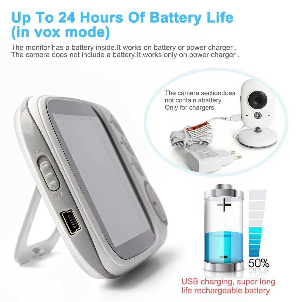 Video Baby Monitor 32 Inch Display Babyphone Night Vision Surveillance Camera With Temperature display Screen Lullaby VB603 J251121