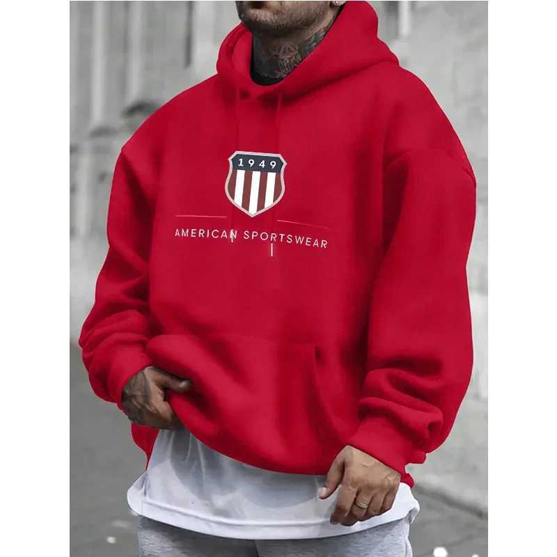 2025 Mens Hoodie Warm Mens Sweatshirt Fashion Street Casual Mens Loose Cool 1949 Printed Pullover Hoodie W251021