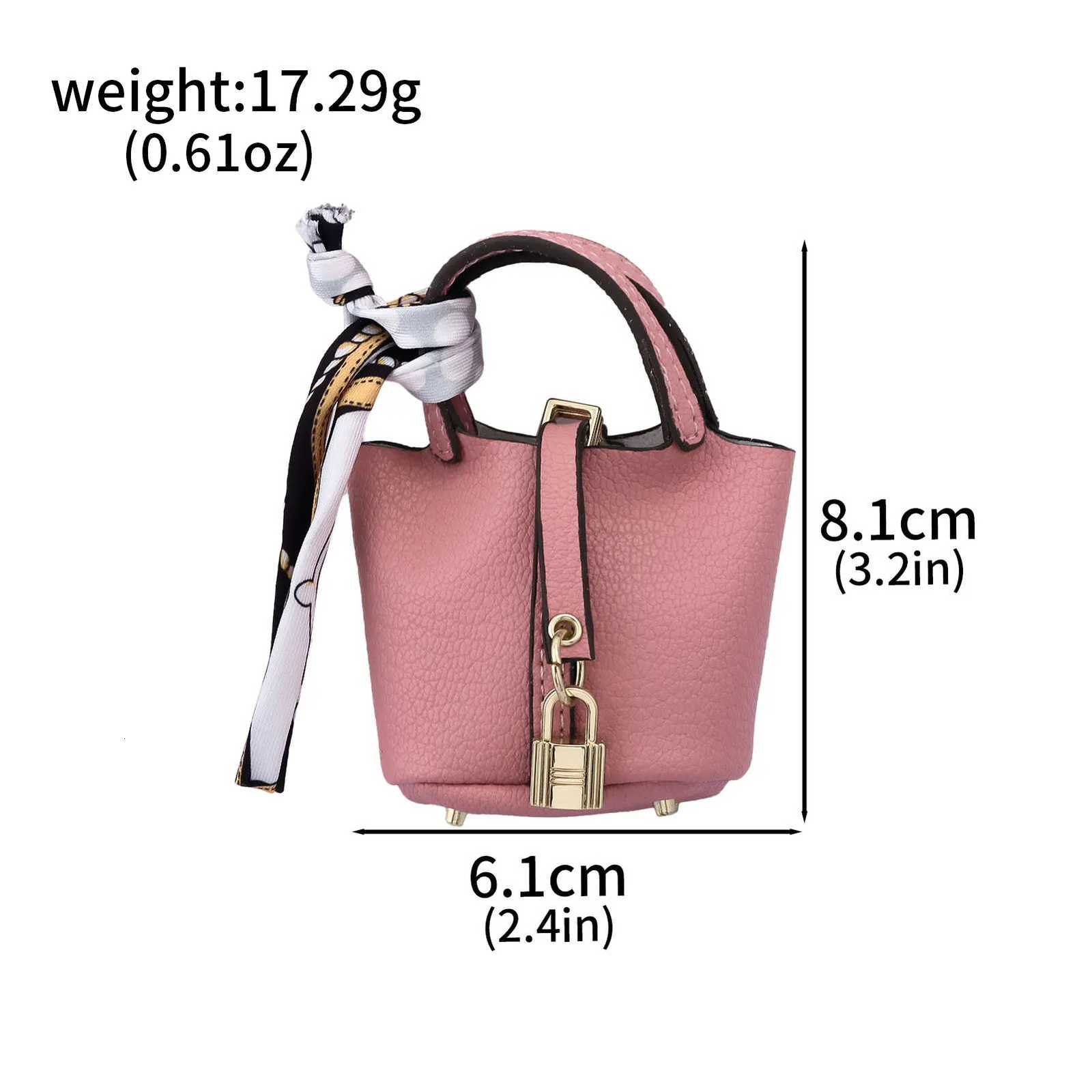 Mini Cute Basket Bag Pendant Leather Car Keychain Pendants Fashion Bluetooth Earphone Bag Small items Handbag Creative Gifts W251021