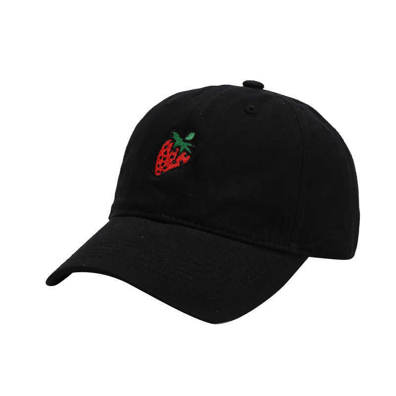 Hat Female Small Fresh Baseball Cap Cartoon Fruit Strawberry Embroidered Duck Tongue Hat Male Sun Visor Hat with Curved Brim H251020