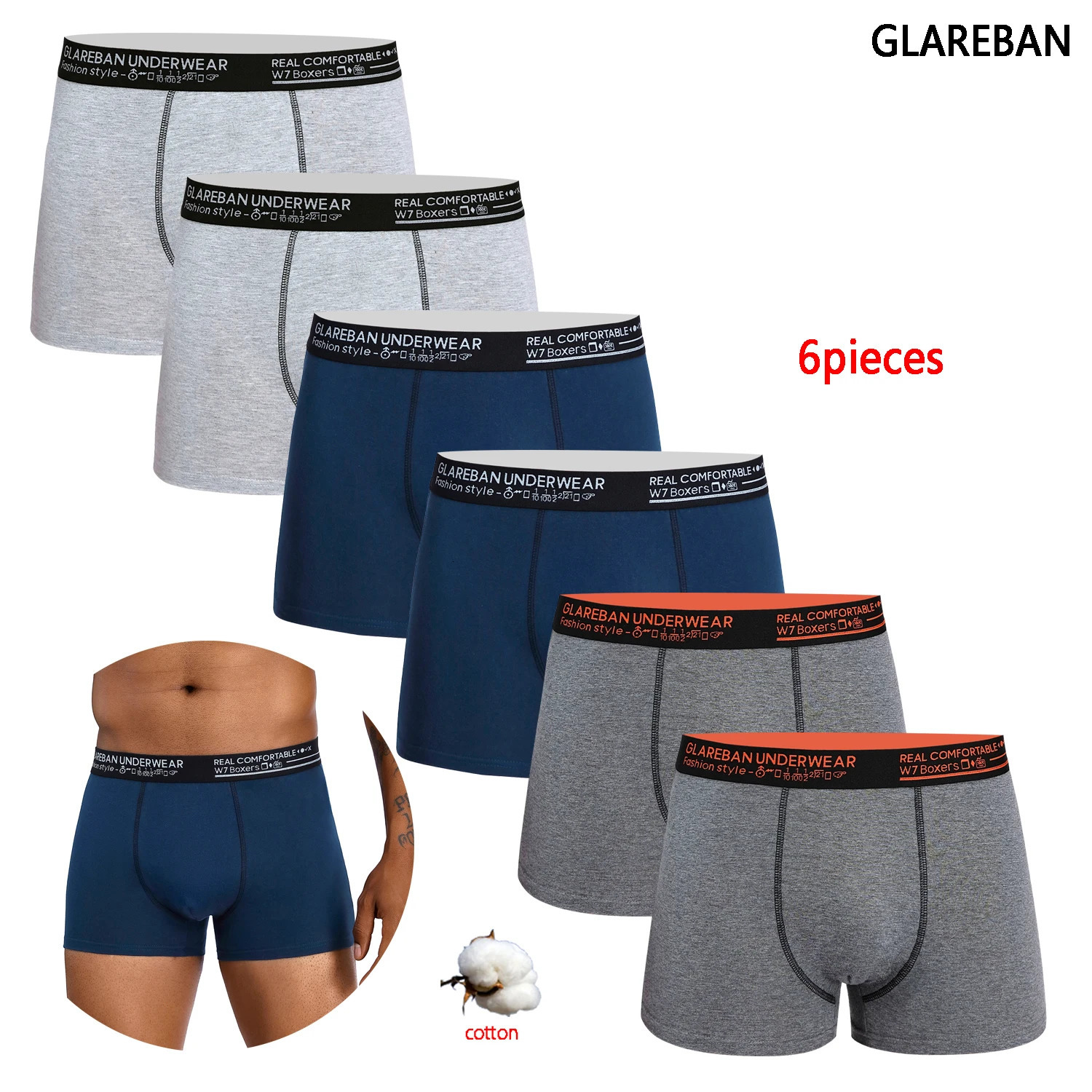 6pcs Pack Boxer Fashion Style Men Panties Cotton Underwear Male And Underpants For Homme Set Shorts Box Slips 251021