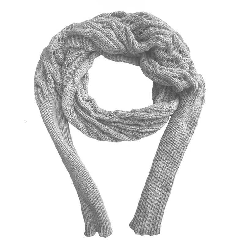 Multifunctional Scarf with Sleeves for Women Winter Shawl Wrap with Sleeve Solid Color Knitted Wrap Scarf Shawl Cape with Sleeve W251021