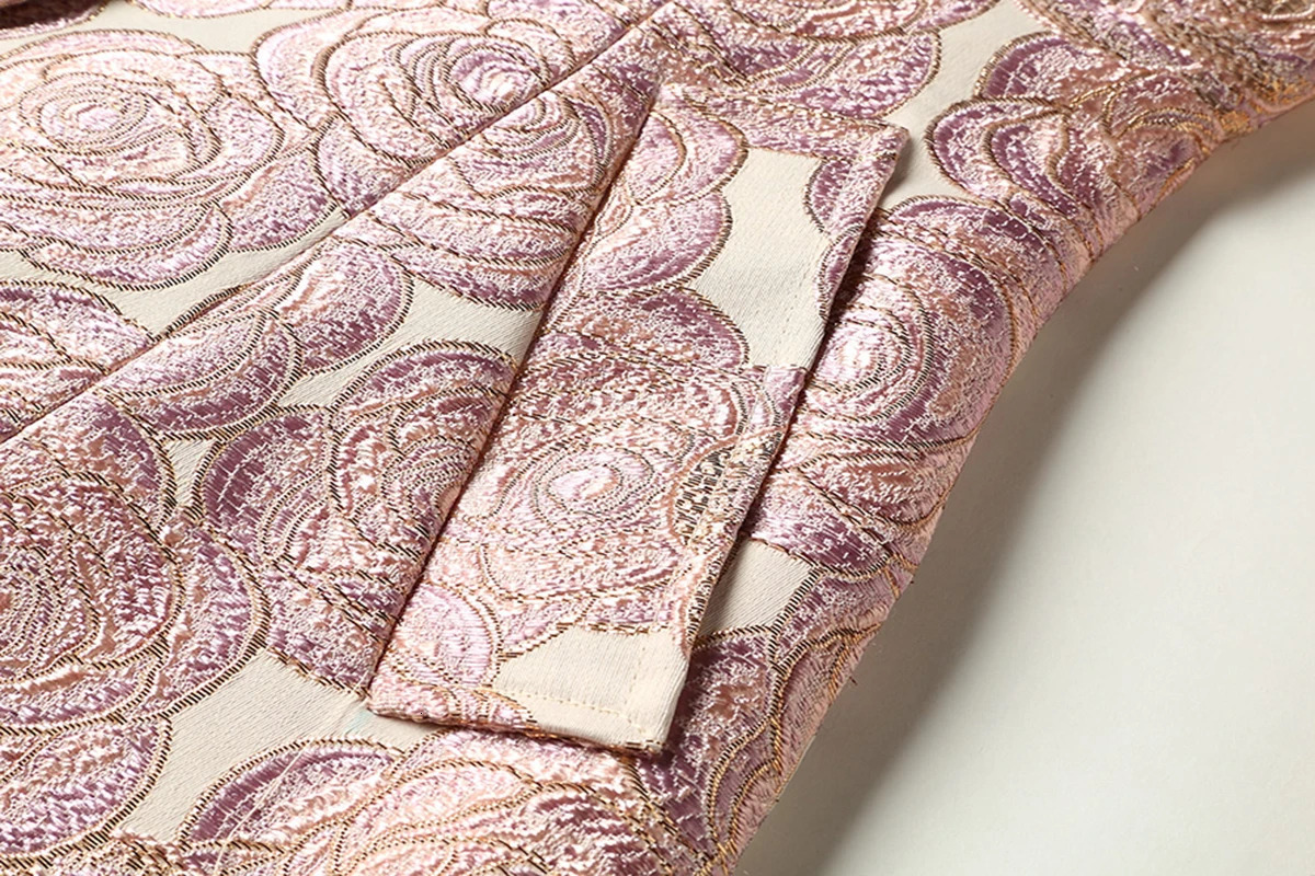 y Women Long Trench Jacquard Coat Button Front Overcoat Fall Winter Floral Elegant Jackets Outerwear Party Outfit Clothes 251017