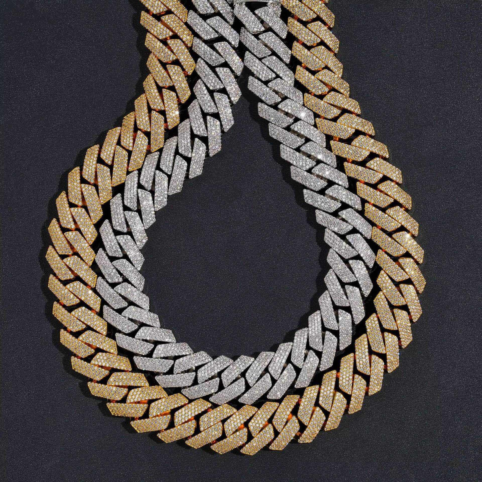 Real U Custom 15mm Cuban Chain Necklace for Men 925 Sterling Silver Iced VVS Moissanite Diamond Pendant Unique Moissanite