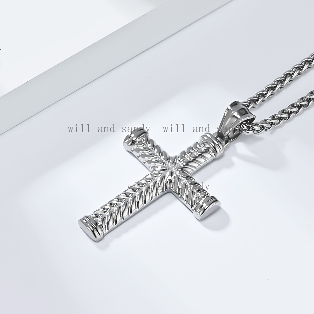 Non Tarnish 18K Gold Jesus Cross Necklace Designer Jewelry Stainless Steel Gold Chain National Flag Madonna Necklaces for Man Hiphop Fine Jewlery Gift