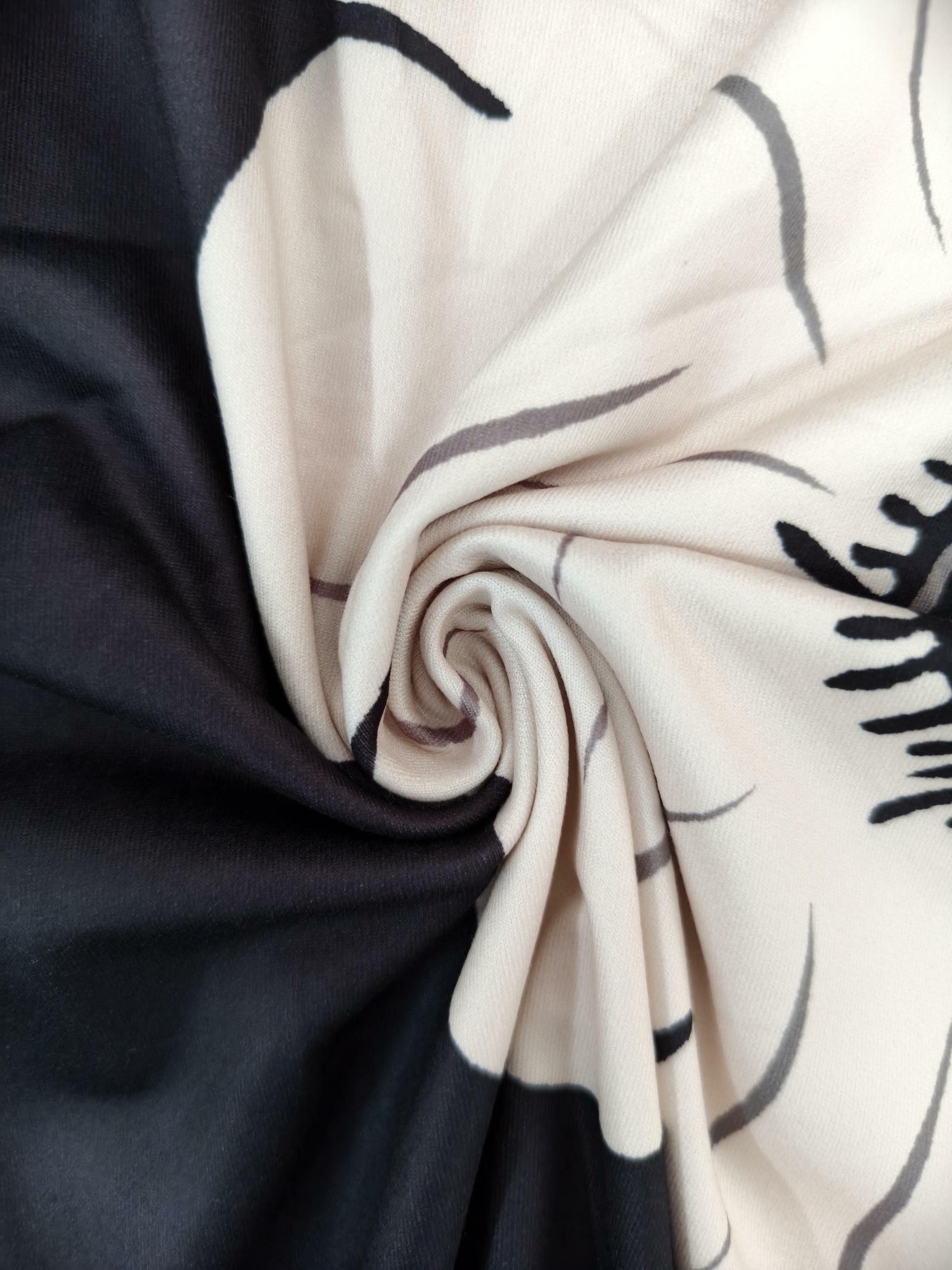 Women's Spring & Summer Elegant Floral Printed Versatile Dress with Pockets, Milk Silk Fashion Midi Dress-CF52596