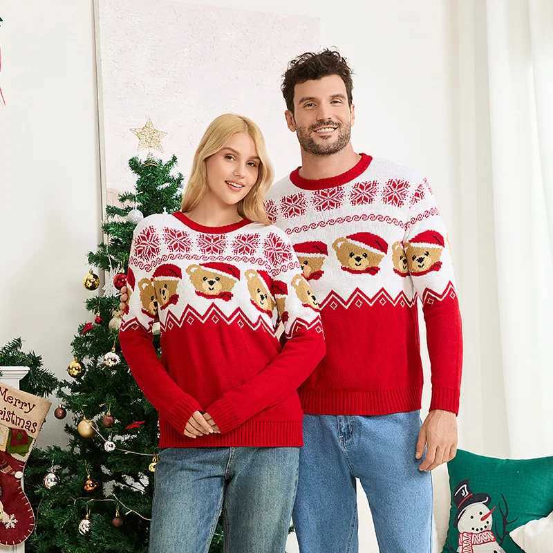 Happy New Years Costume Christmas Family Look Sweater Adults Kids Matching Pullover Cute Print Jumper Full Sleeve Soft Knitwear L251021PFCK