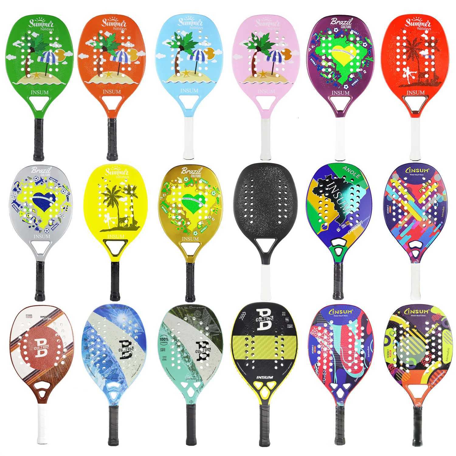 INSUM Full CarbonKevlar Beach Tennis Racket with EVA Soft Memory Foam Core Anole Racket Beach Tennis W251021