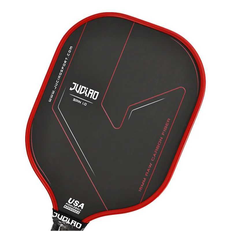 JUCIAO Thermoformed Unibody T700 Raw Carbon Fiber USAPA Approved Pickleball Paddle Spin Textured Surface With Foam Edge W251021