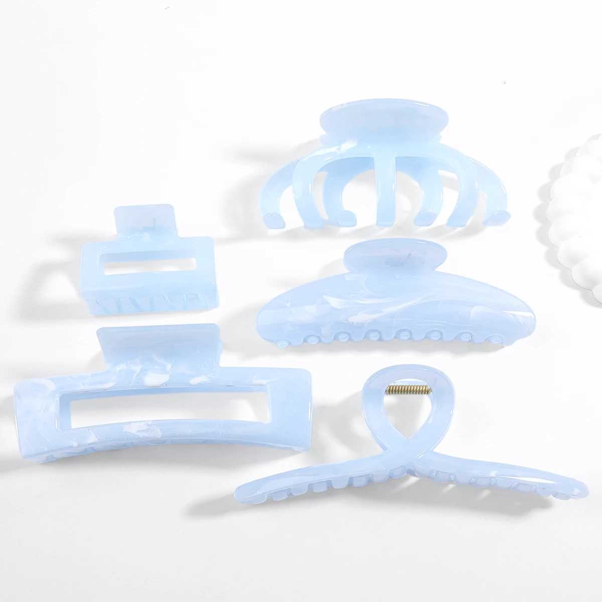 15pcsCream blue pan hair grab clip womens highquality large hair clip on the back of the head shark clip headwearW254021