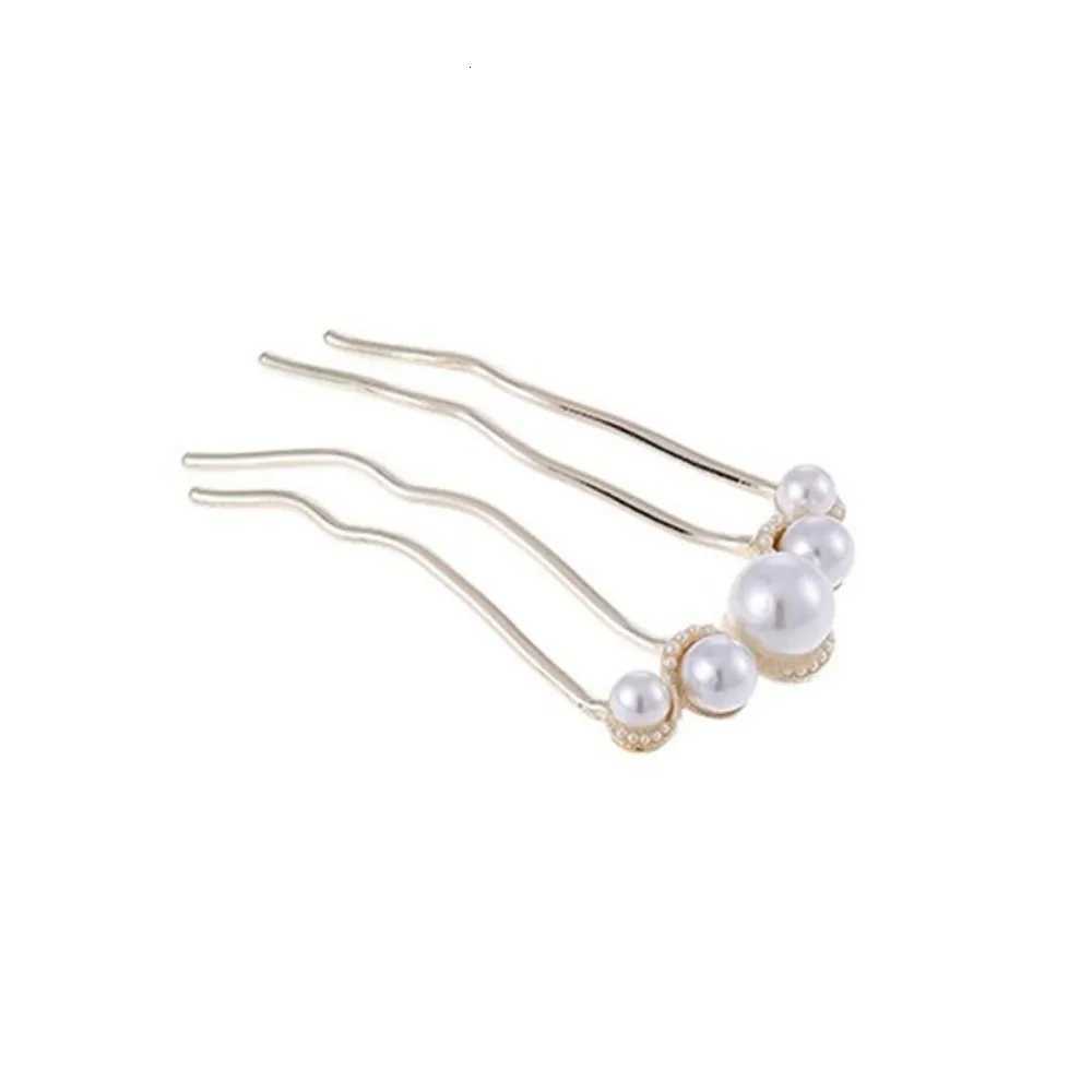 Fashion Metal UShaped Hair Stick for Women Girls Simple Pearl HairClip Pins Bun Maker Hairstyle Tools Hair AccessoriesW254021
