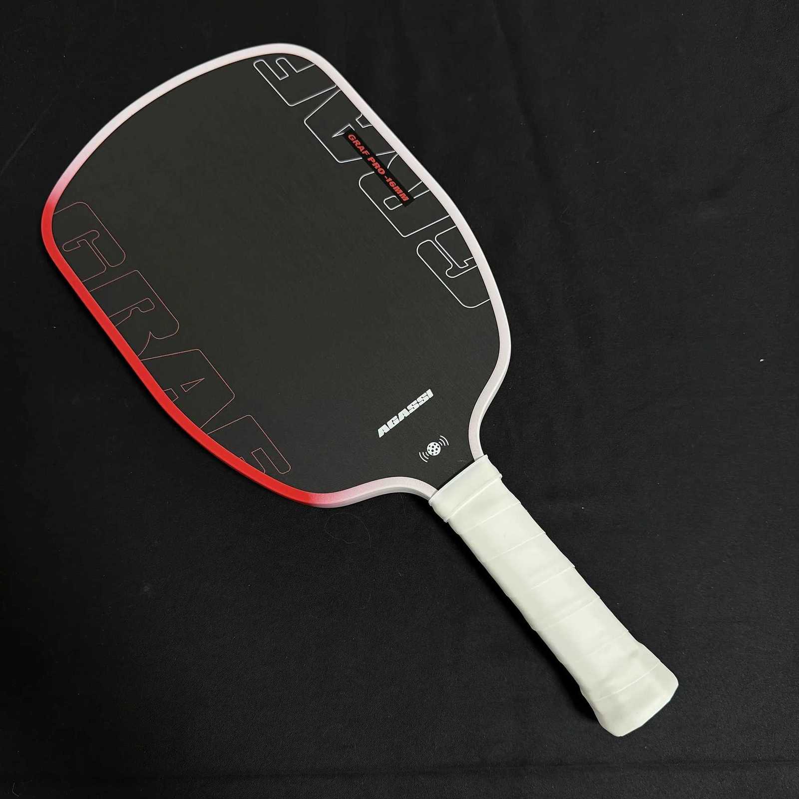 Pc Professional Pickleball Racket 6mm T700 Carbon Fiber Agassi Pro Racket Enhanced Strength and Feel Red and White Design W251021