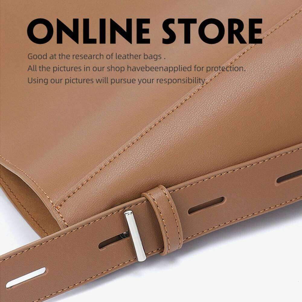 Simple Women Bucket Shoulder New Solid Color Handbags Retro Large Capacity Tote Bags Genuine Leather Women's Bag 2025