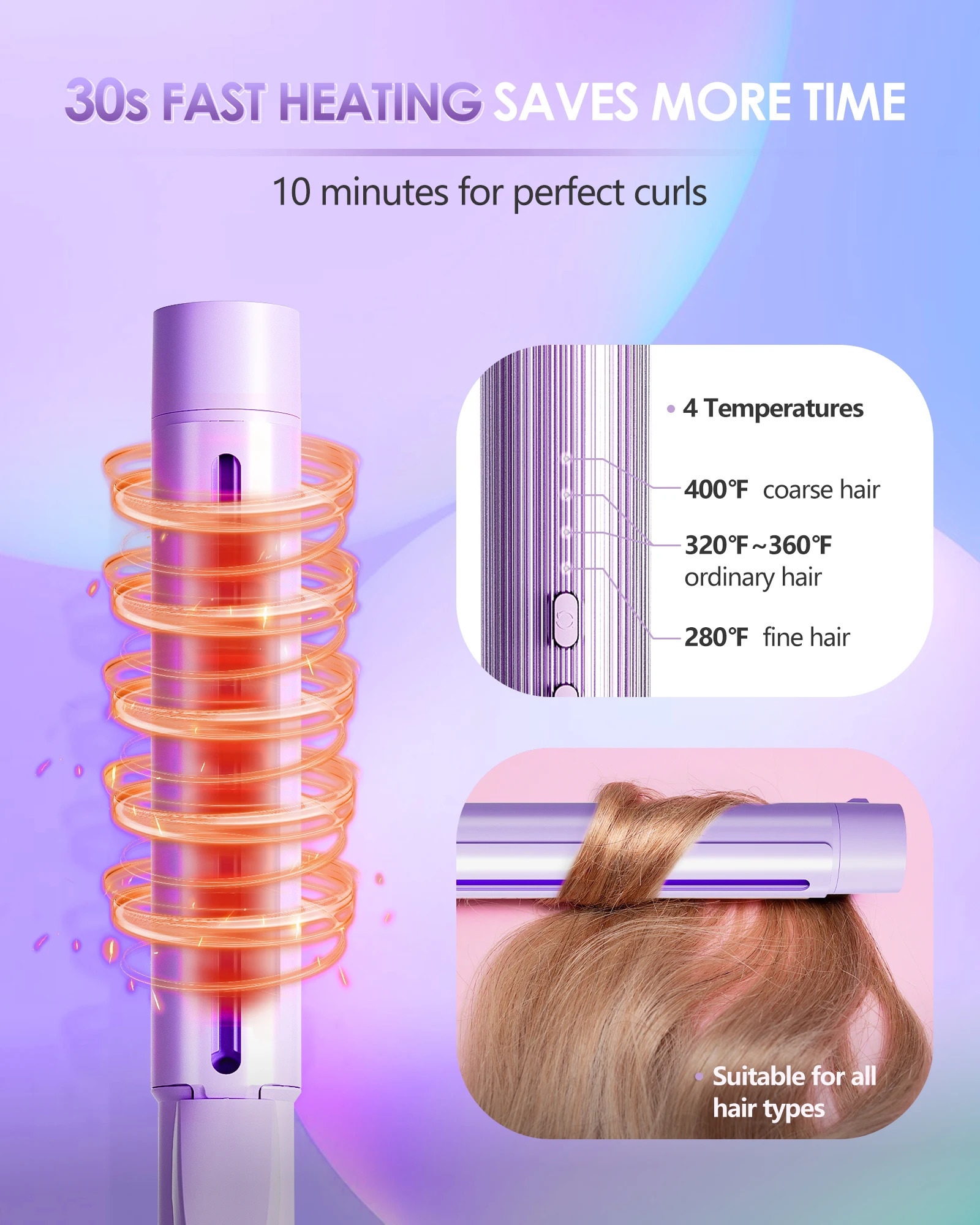 1214 Inch Curling Wand Professional Curling Iron Negative Ions Hair Curler Large Barrel Curling Iron 251018