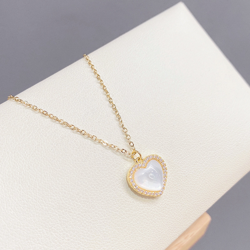 Necklace for women Fashionable gold-plated necklace women's zircon fish tail bow shell collarbone chain free shipping Valentine's Day gift