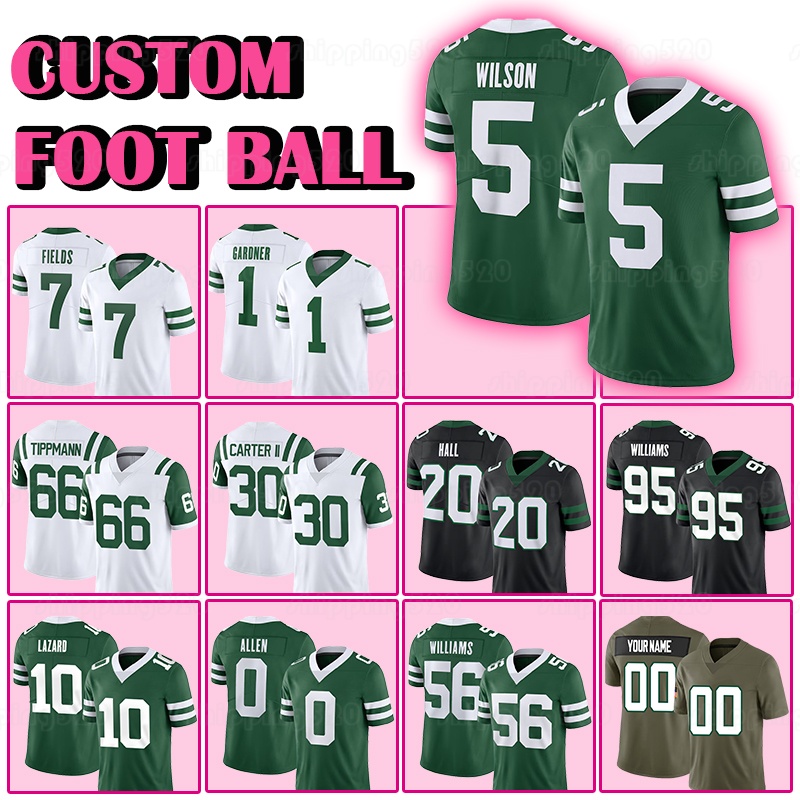 5 Garrett Football Jersey 7 Justin Fields 1 Sauce Gardner Joe Tippmann Michael Carter II Breece Hall Quinnen Williams Allen Lazard Braelon Allen Quincy Williams