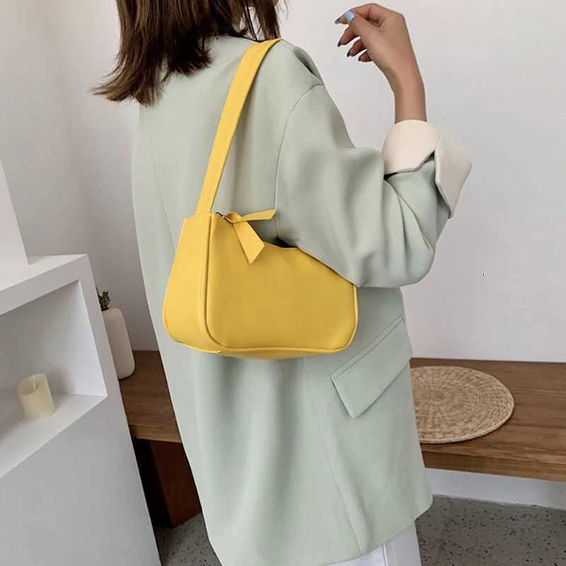 Retro Soft PU Leather Women Shoulder Underarm Bags Casual Solid Color Small TopHandle Handbags Ladies Fashion Shoulder BagsXJ251021