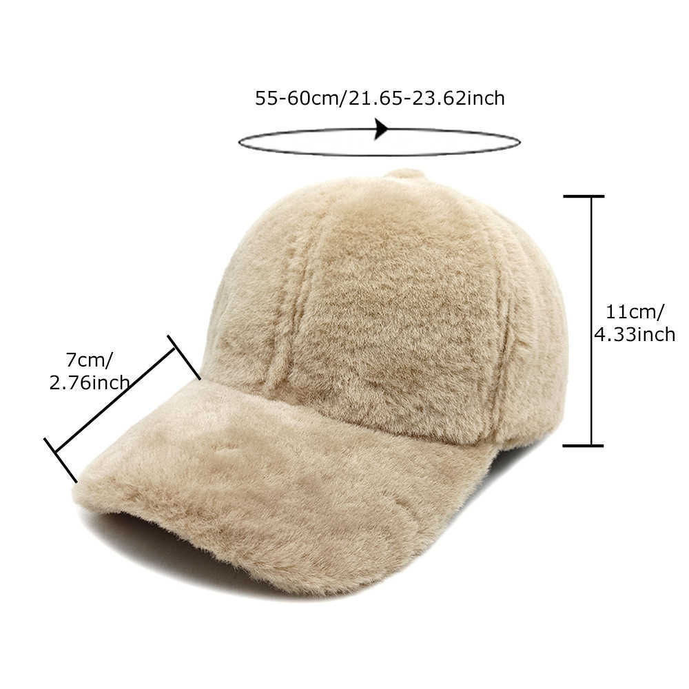 Winter Simple Solid Color Thickened Duckbill Cap Women Plush Coldproof Casual Baseball Cap Men Outdoor Sunshade Hat H251020