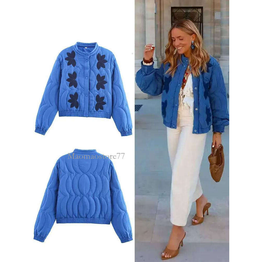 Woman Coats Quilted Floral Embroidery Long Sleeves Single Breasted Jacket 2025 Winter Streetwear Women's New In Outerwear coats designer women