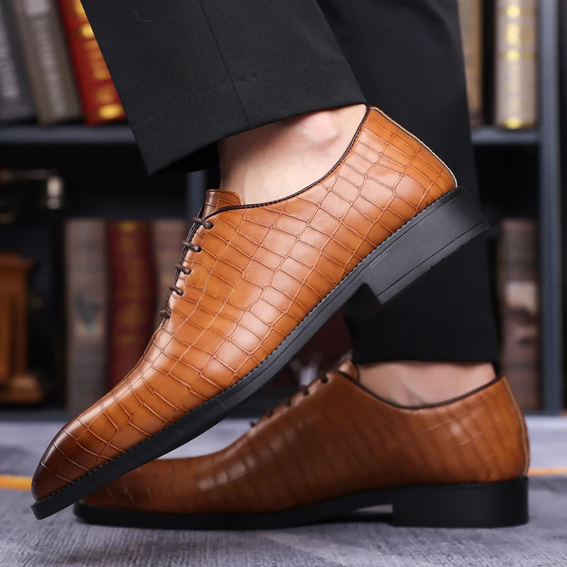 Mens Casual Business Formal Leather Oxfords Shoes Male Wedding Party Office Gentleman Shoes 251021