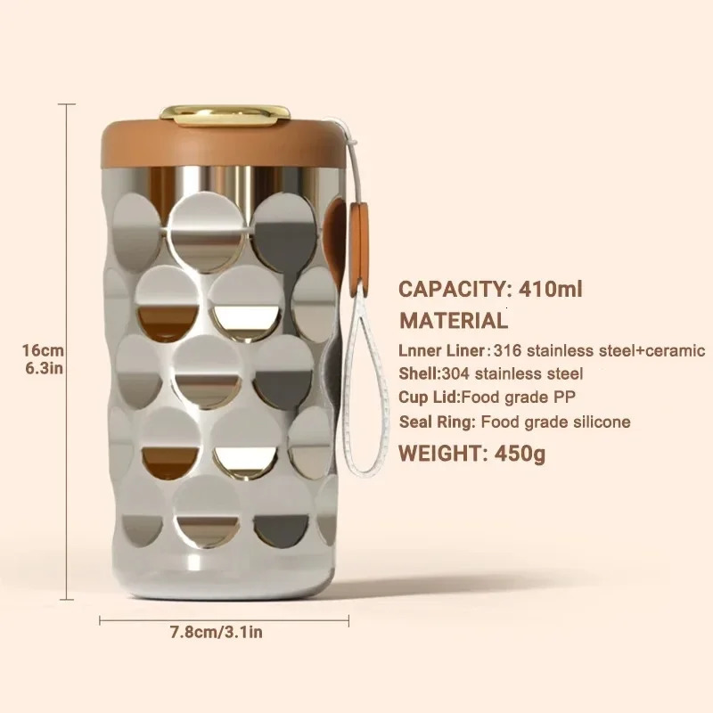 410ML Smart Thermos Bottle 316 Stainless Steel For LED Temperature Display Thermal Mug Vacuum Flasks Coffee Cup 251018 W260226