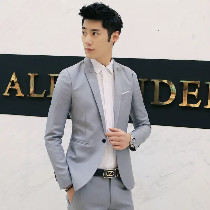Summer Mens Casual Suit Fashion Business Office Trendy Nonironing Antiwrinkle Suit Jacket Solid Color Slim Fit Mens Suit 251021