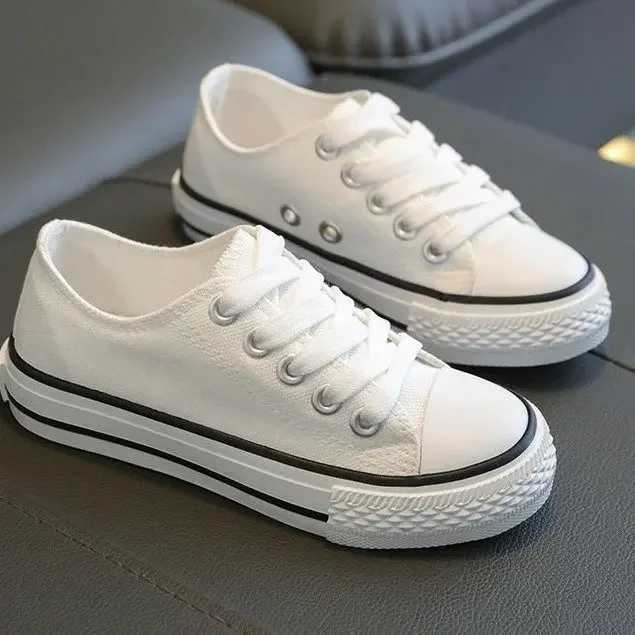 Kids Canvas Shoes 2024 Summer Unisex Breathable Sneakers for Boys Girls Casual White Shoes Lightweight Comfortable W251021