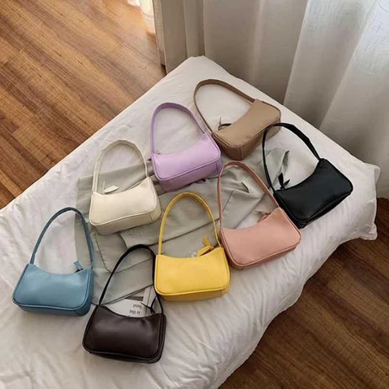 Retro Soft PU Leather Women Shoulder Underarm Bags Casual Solid Color Small TopHandle Handbags Ladies Fashion Shoulder BagsXJ251021