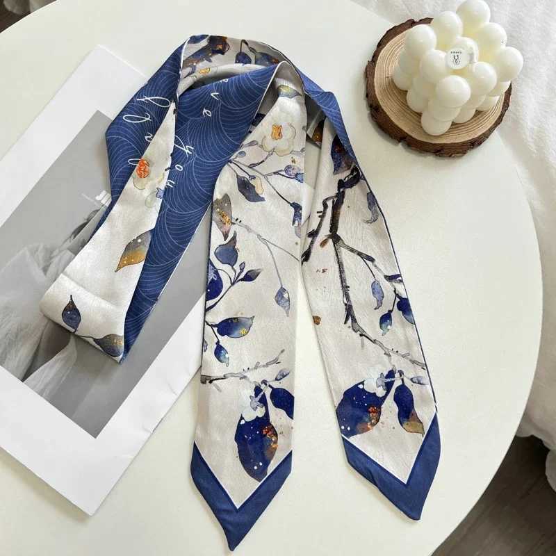 New Long BagSty Scarves for Wen Printed Skinny bands Satin Ribbons Neck Ties Decorative AccoriesW251021