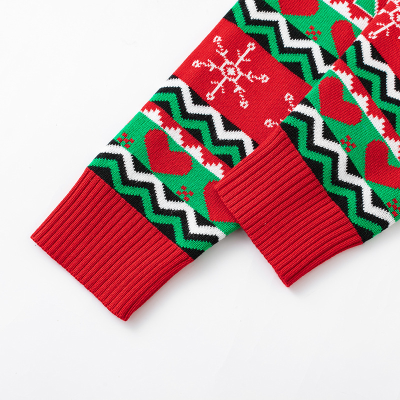 New European and American Children s Santa Claus Cartoon Striped Knitted Sweater Dress Foreign Trade Girls Autumn Dress