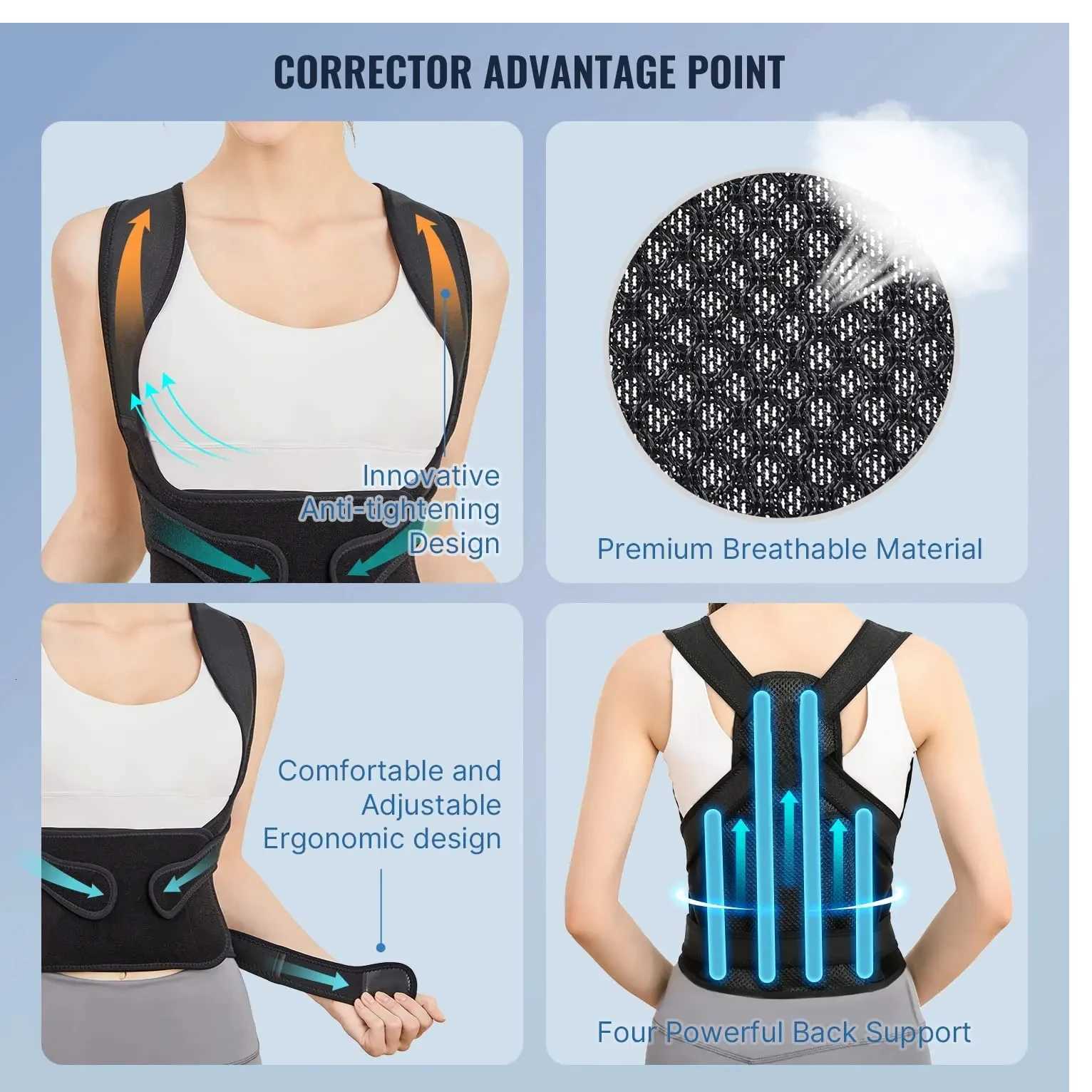 Back Brace Posture Corrector For Unisex Shoulder Straightener Adjustable Full Back Support Upper Hunchback Spine Corrector1 D251021