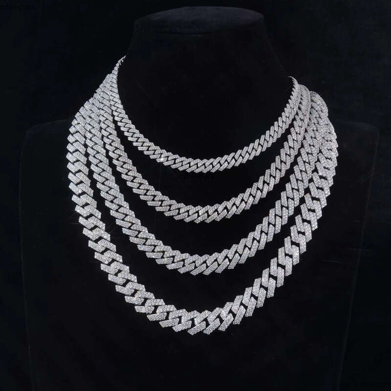 Hot Sale 10mm Sterling Sier Moissanite Cuban Link Chain Necklace and Bracelet New Type Jewelry