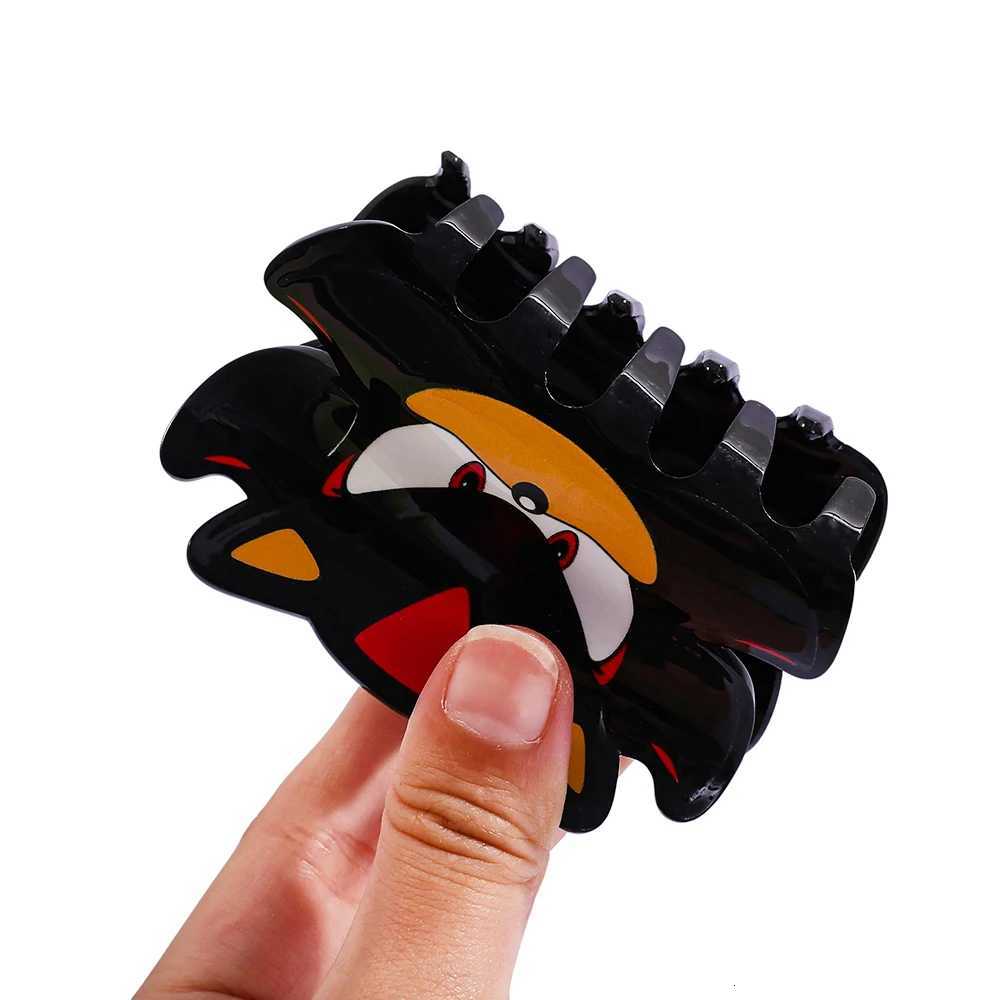 HOT Cartoon Anime Black Hedgehog Hair Clip Grab Clip Shark Clip Acrylic Hair Grab Hair Accessories GiftW254021