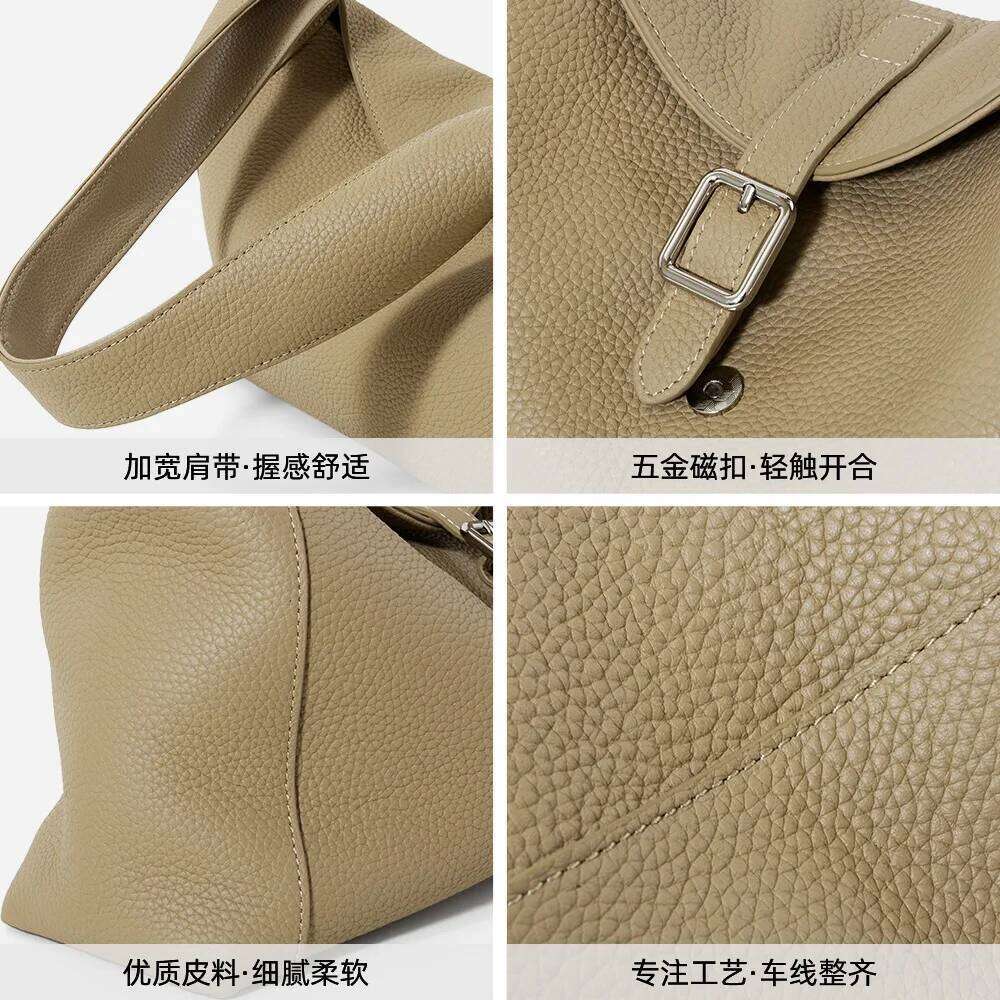 Top Layer Cowhide Women's Armpit New Niche Design Simple Large Capacity High Quality Fashionable Handbag Shoulder Bag Suotong1021
