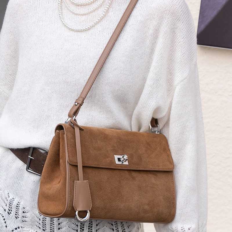 2025 Autumn winter wens Suede Top grain leather Crossbody handbag luxury designer Shoder bag Vintage messenger bag Y251021
