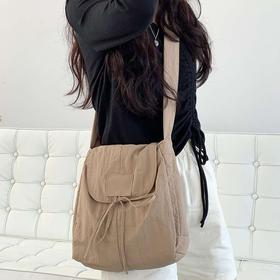 Student Casual Korean Crossbody Summer Flap Niche Design New Small Square Nylon Women's Shoulder Bag B5