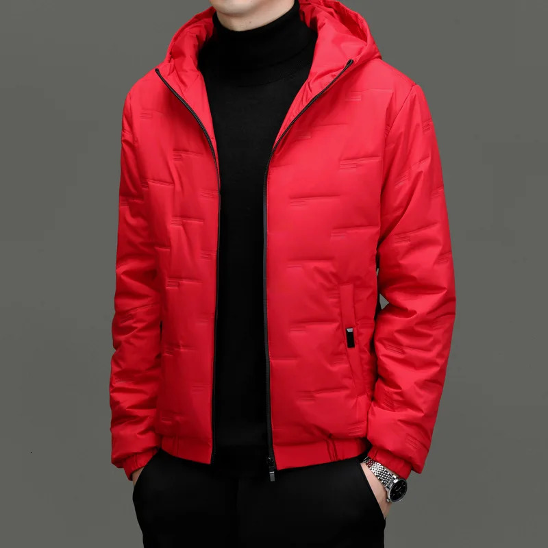 Autumn and Winter Work Clothes Parkas Cotton Mens Cotton Jackets Slim Fitting Hooded Fashionable Coat 251013