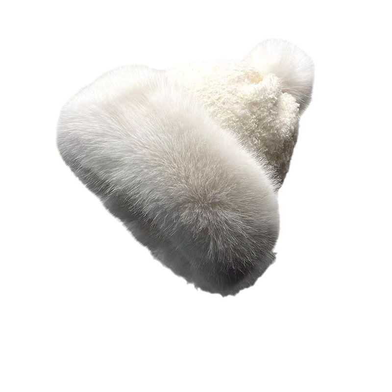 Winter New Fashionable Sheep Roll Anti Leather Grass Hat Princess Hair Thickened 2024 Warm Hat H251020