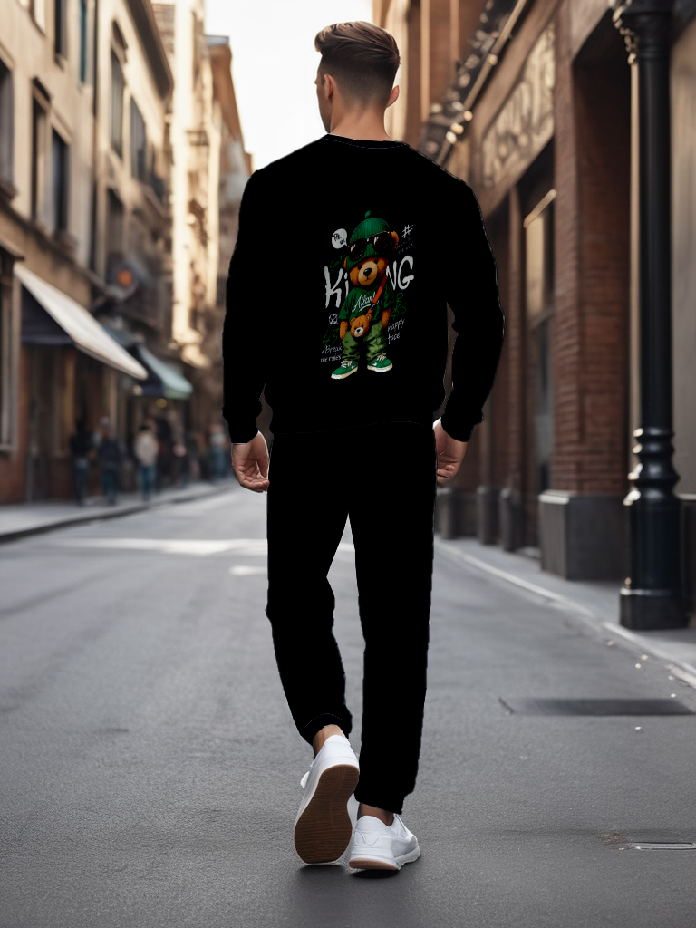 Men's Casual Knitted Sweatshirt Long Sleeve Round Neck Polyester Blend Comfortable Ankle-Length Outdoor Recreation Brown - YLWY0013