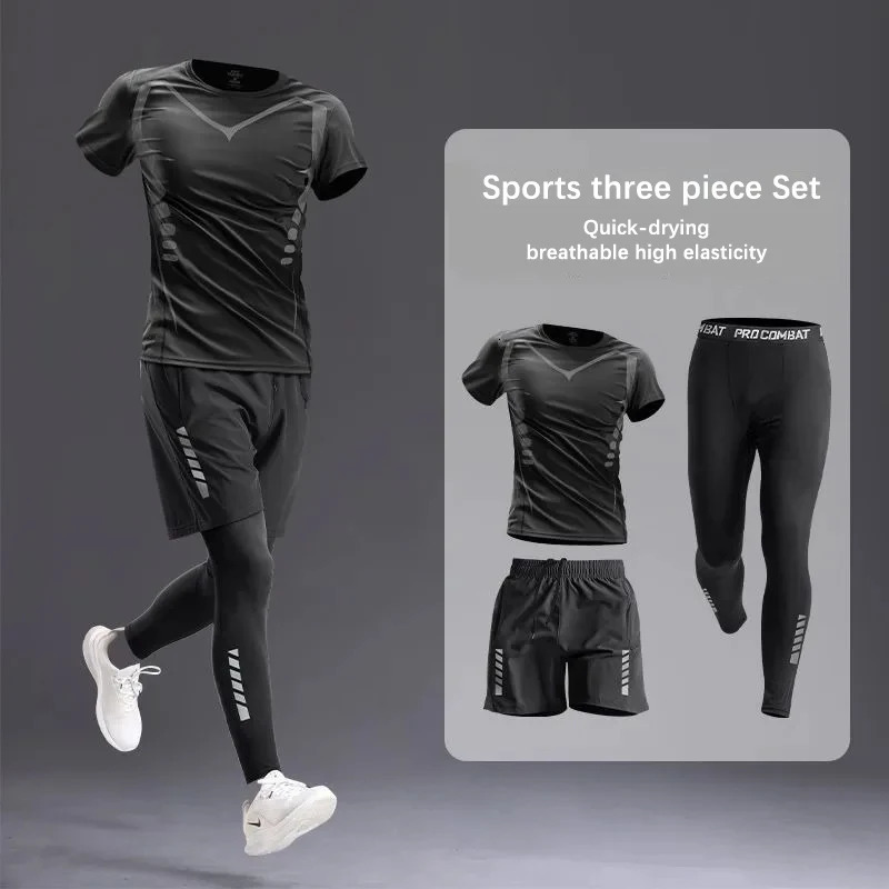 AllSeason Mens Sportswear SetSuit Tracksuit for Running Cycling Fitness Hikinggym clothing men jogging boxing5 pcs 251021