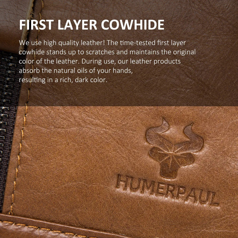 HUMERPAUL 100 Genuine Leather Mens Shoulder Messenger Bag Small Business Crossbody Handbag for Work Male Travel Sling Bolso 251014