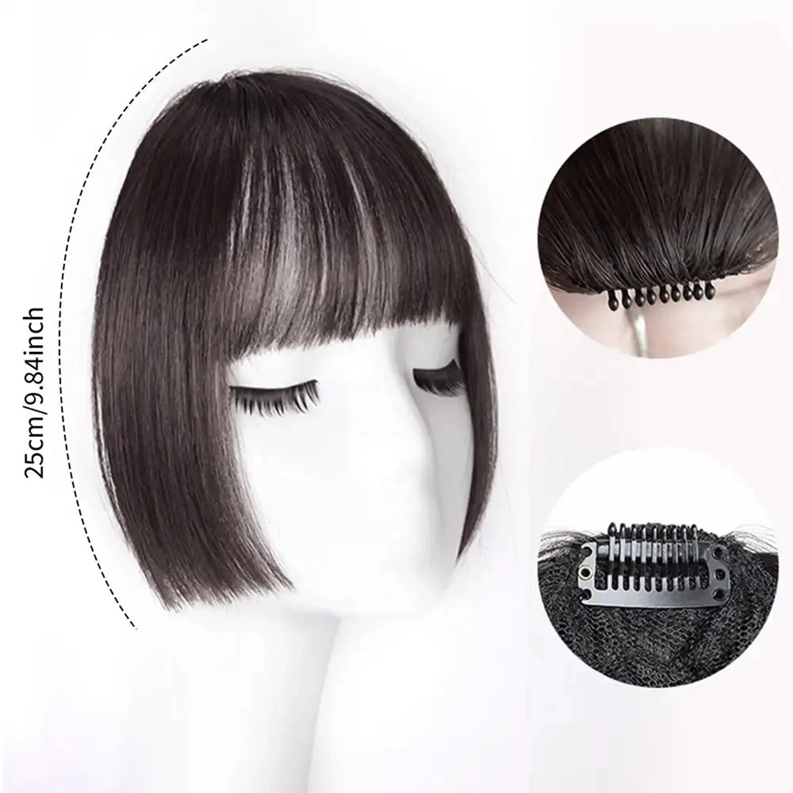 Fake Air Bangs Hair Styling Tools Hair ClipIn Extension Synthetic Hair Fake Fringe Natural False Hairpiece Women Clip In Bangs 251014