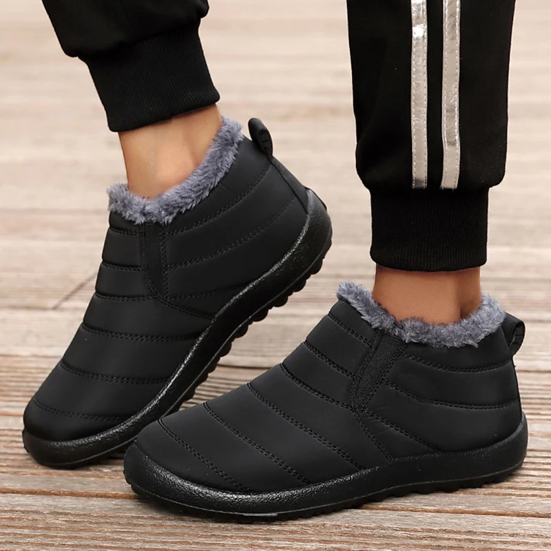 Snow Platform Women Boots Punk Shoes For Women Slip On Shoes Woman Soft Ankle Boots Keep Warm Fur Winter Shoes Women Botas Mujer 251021