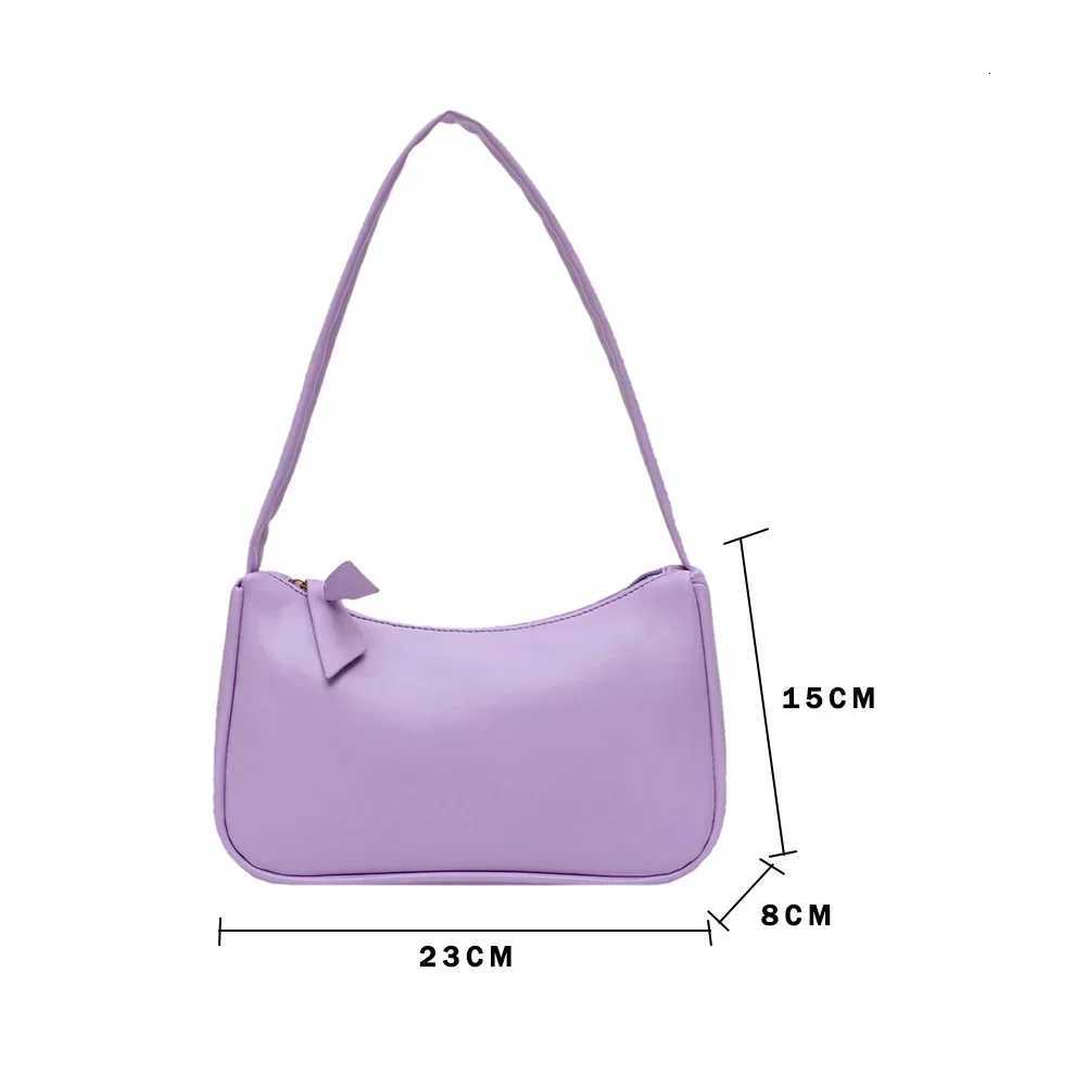 Soft PU Leather Women Purple Underarm Bag Retro Solid Color Ladies Hobos Handbags Fashion Design Girls Small Shoulder BagsXJ251021